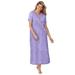 Plus Size Women's Long Henley Sleepshirt by Dreams & Co. in Soft Iris Hearts (Size 30/32) Nightgown