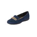 Wide Width Women's The Thayer Slip On Flat by Comfortview in Navy (Size 7 W)