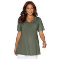 Plus Size Women's Crochet Swing Tunic by Catherines in Olive Green (Size 4X)