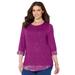 Plus Size Women's Impossibly Soft Duet Tunic by Catherines in Berry Pink Paisley (Size 2X)