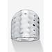 Women's .925 Sterling Silver Hammered-Style Band Ring by PalmBeach Jewelry in White (Size 9)