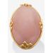 Women's Cabochon Cut Rose Quartz 18K Gold-Plated Cocktail Ring by PalmBeach Jewelry in Pink (Size 6)