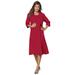 Plus Size Women's Fit-And-Flare Jacket Dress by Roaman's in Classic Red (Size 18 W)