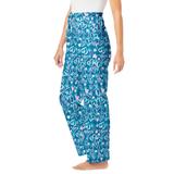 Plus Size Women's Knit Sleep Pant by Dreams & Co. in Deep Teal Hearts (Size M) Pajama Bottoms