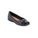 Extra Wide Width Women's The Fay Slip On Flat by Comfortview in Black And White (Size 7 WW)