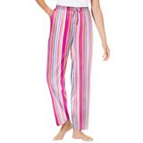 Plus Size Women's Knit Sleep Pant by Dreams & Co. in Sweet Coral Stripe (Size M) Pajama Bottoms