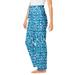 Plus Size Women's Knit Sleep Pant by Dreams & Co. in Deep Teal Hearts (Size 5X) Pajama Bottoms