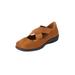 Wide Width Women's The Stacia Mary Jane Flat by Comfortview in Cognac (Size 10 1/2 W)