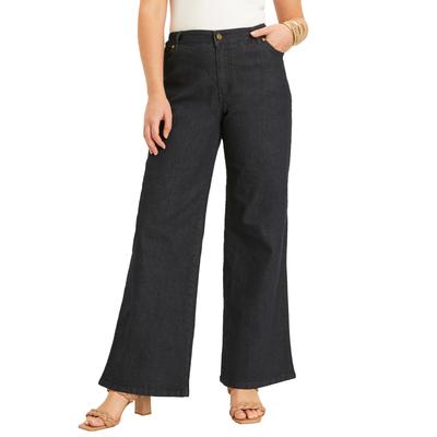 Plus Size Women's June Fit Wide-Leg Jeans by June+Vie in Dark Blue (Size 16 W)