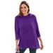 Plus Size Women's Pleat-Back Swing Sweatshirt by Woman Within in Radiant Purple (Size 5X)