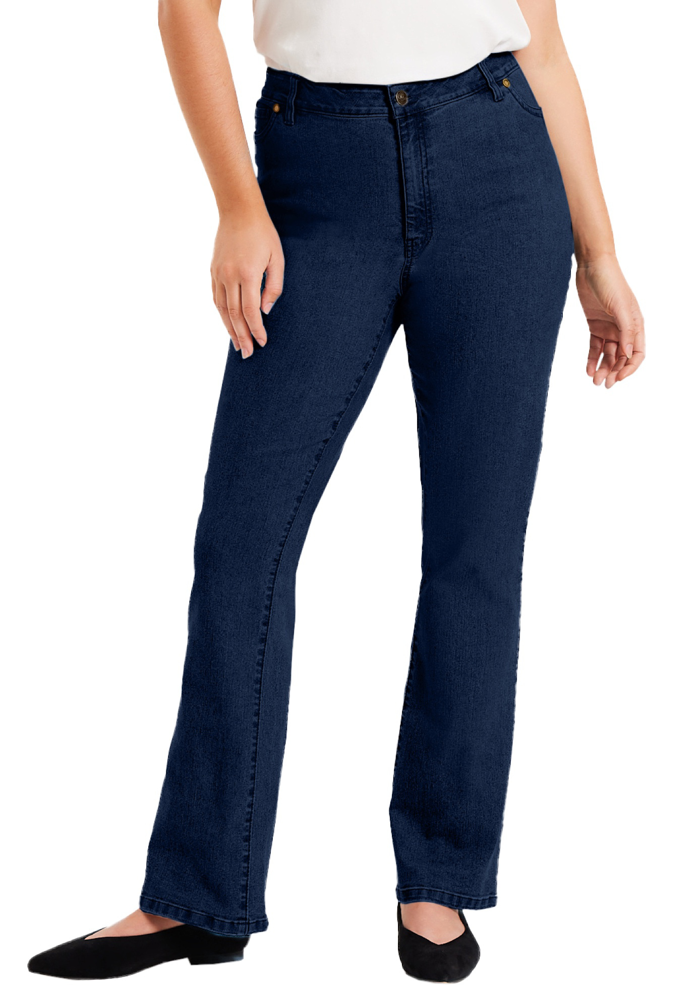Plus Size Women's June Fit Bootcut Jeans by June & Vie in Dark Blue (Size 28 W)