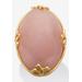 Women's Cabochon Cut Rose Quartz 18K Gold-Plated Cocktail Ring by PalmBeach Jewelry in Pink (Size 9)