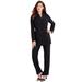 Plus Size Women's Ten-Button Pantsuit by Roaman's in Black (Size 44 W)