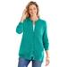 Plus Size Women's Perfect Long-Sleeve Cardigan by Woman Within in Waterfall (Size L) Sweater