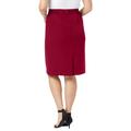 Plus Size Women's Tummy Control Bi-Stretch Pencil Skirt by Jessica London in Rich Burgundy (Size 24 W)