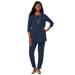 Plus Size Women's 2-Piece Stretch Knit Mega Swing Set by The London Collection in Navy (Size S)