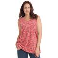 Plus Size Women's Perfect Printed Scoopneck Tank by Woman Within in Rose Pink Bandana Paisley (Size 22/24) Top