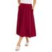 Plus Size Women's Soft Ease Midi Skirt by Jessica London in Rich Burgundy (Size 22/24)