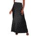 Plus Size Women's Everyday Stretch Knit Maxi Skirt by Jessica London in Black Dot (Size 14/16) Soft & Lightweight Long Length