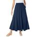 Plus Size Women's Knit Panel Skirt by Woman Within in Navy (Size M) Soft Knit Skirt