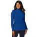 Plus Size Women's Ribbed Cotton Turtleneck Sweater by Jessica London in Dark Sapphire (Size 42/44) Sweater 100% Cotton