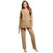 Plus Size Women's Ten-Button Pantsuit by Roaman's in Soft Camel (Size 16 W)