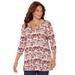 Plus Size Women's Seasonless Swing Tunic by Catherines in Chai Latte Triangle (Size 5X)