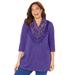 Plus Size Women's Impossibly Soft Tunic & Scarf Duet by Catherines in Dark Violet Paisley (Size 1X)