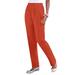 Plus Size Women's Straight-Leg Soft Knit Pant by Roaman's in Copper Red (Size 3X) Pull On Elastic Waist