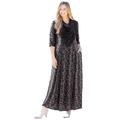 Plus Size Women's Maxi Dress & Scarf Duet by Catherines in Black Animal Skin (Size 1X)