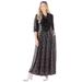 Plus Size Women's Maxi Dress & Scarf Duet by Catherines in Black Animal Skin (Size 3X)