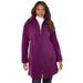 Plus Size Women's Plush Fleece Driving Coat by Roaman's in Dark Berry (Size 38/40)