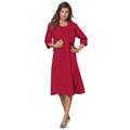 Plus Size Women's Fit-And-Flare Jacket Dress by Roaman's in Classic Red (Size 34 W)