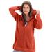 Plus Size Women's Classic-Length Thermal Hoodie by Roaman's in Copper Red (Size L) Zip Up Sweater
