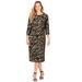 Plus Size Women's Liz&Me® Ponte Knit Dress by Liz&Me in Chai Latte Zebra (Size 4X)
