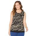 Plus Size Women's Liz&Me® Classic Shell by Liz&Me in Chai Latte Zebra (Size 2X)