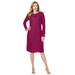 Plus Size Women's Lace Shift Dress by Jessica London in Berry Twist (Size 34)