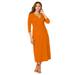 Plus Size Women's Knit Surplice Midi Dress by Jessica London in Ultra Orange (Size 18)