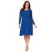 Plus Size Women's Seamed Lace Dress by Jessica London in Dark Sapphire (Size 22 W)