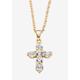 Women's Birthstone Goldtone Cross Pendant Necklace by PalmBeach Jewelry in April