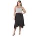 Plus Size Solid Color Knee Length Elastic Waist Handkerchief Skirt
