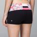 Lululemon Athletica Shorts | Lululemon Boogie Short Full-On Luon Black / Pink Floral Reversible Women's 8 | Color: Black/Pink | Size: 8