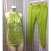 Michael Kors Dresses | Michael Kors,Set, Blouse/Pant,Light Green,Size S.: | Color: Green/White | Size: S