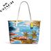 Coach Bags | Nwt Coach City Tote With Hawaiian Print | Color: Blue/Silver | Size: Os