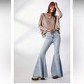 Free People Jeans | Free People We The Free Just Float On Flare Jeans Sz 25 High Rise Stretch Denim | Color: Blue | Size: 25