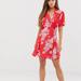Free People Dresses | Free People Hawaii Mini Floral Dress | Color: Red/White | Size: Sp