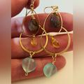 Anthropologie Jewelry | Gemstone Drop Earrings | Color: Gold | Size: Os