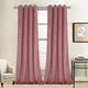 FLOWEROOM Pack of 2 Blackout Curtains, Velvet Curtains, 245 x 140 cm (H x W), Pink, Thermal Curtain, Eyelet Curtain, Opaque Curtain with Eyelets, Window Curtains for Bedroom, Living Room