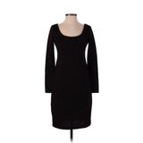 Jessica Simpson Casual Dress - Sheath Scoop Neck Long sleeves: Black Print Dresses - Women's Size Small