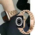 Bracelet en Acier Inoxydable pour Apple Watch Ultra Série 7 6 5 4 3 2 1 Se Or Bracelets de